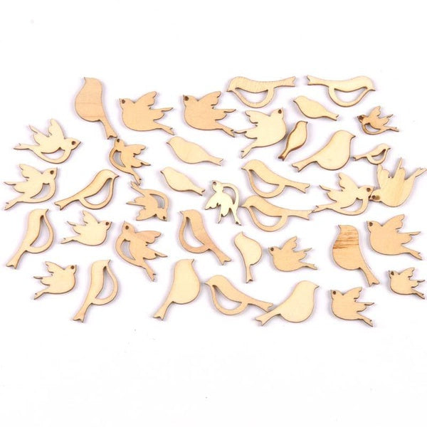 50 pièces-ensemble bois artisanat mixte oiseau bricolage artisanat en bois Scrapbookings accessoires embellissement décorations pour la maison 10-20m