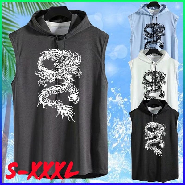 Ice Silk Summer Muscle Hoodie Vest Sleeveless Bodybuilding Gym Workout Fitness Shirt High Quality Vest Hip Hop Sweatshirt Tops