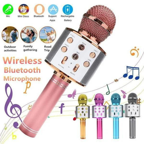 WS858 Wireless Bluetooth Handheld Microphone KTV Karaoke Microphone with Speaker for IOS Android Phone Computer Karaoke