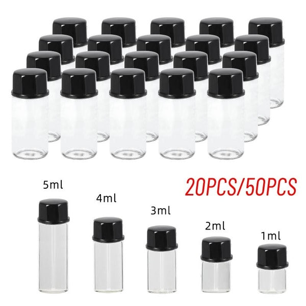 20pcs-50pcs Glass Bottles Sample Vials 1ml-2ml-3ml-4ml-5ml Mini Sample Perfume Bottles Container Cosmetic Essential Oil Perfume Bottles with Screw Ca
