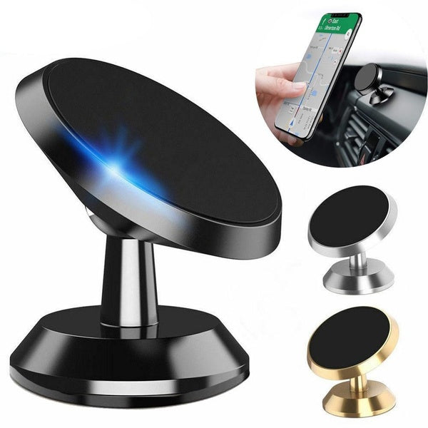 Magnetic Phone Holder for Car, Magnetic Car Mount for Cell Phone, 360° Rotation Universal Car Holder Fits All Smartphones