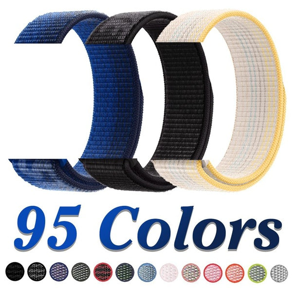 Sport Nylon Band Strap for Smart Watch Ultra 8 7 49mm 41mm 45mm SE 6 5 44mm 40mm soft breathable Adjustable Smartwatch replacement Bracelet for smart