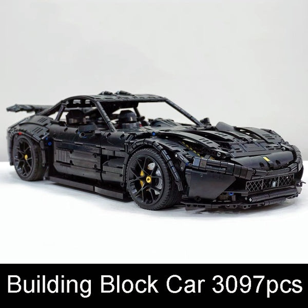 New 3097Pcs Black Super Racing Sport Car Model Building Block Brick Educatioanl Assembly Toy Children Boy Gift