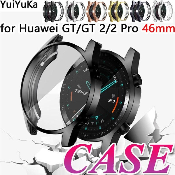 YuiYuKa TPU Screen Protector Soft Sport Gold Plated Bumper All-Round Drop Protection Cover for Huawei Watch 2 Pro-GT-GT2 46mm for Huawei Watch 2 pro-
