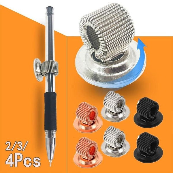 2-3-4Pcs Single Hole Metal Spring Pen Holder With Pocket Clip Spring Loop Doctors Nurse Uniform Pen Holders Notebook Metal Pen Clip