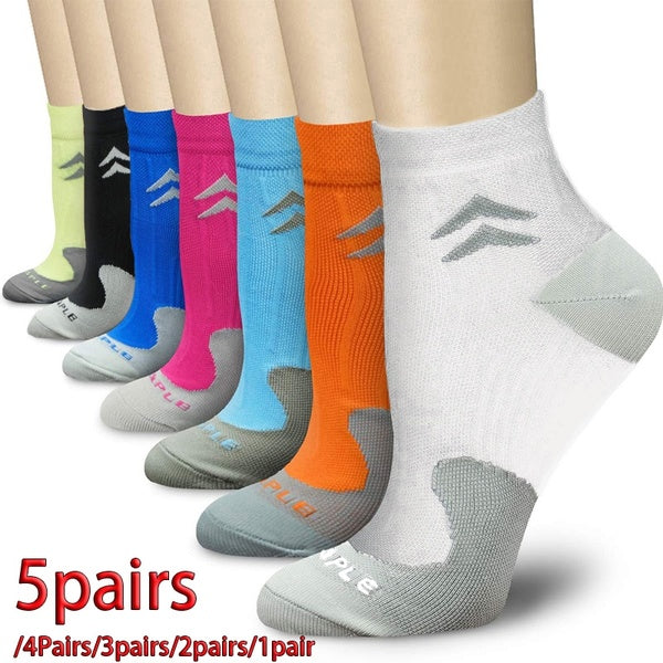Compression Socks for Women & Men Circulation 15-20 mmHg for Athletic Gym Yoga Running Cycling Walking Standing 1-2-3-4-5Pairs