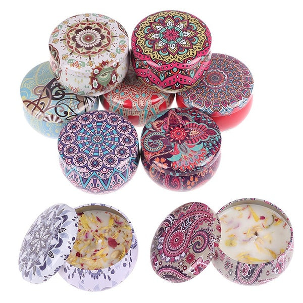 Scented Candle Empty Box Natural Tin Can Home Decoration Outdoor Candy Jewelry Gift Storage Boxes