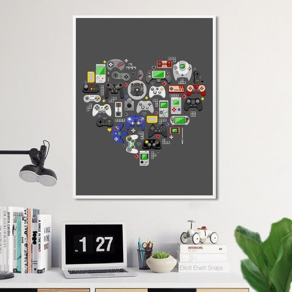 Video Game Canvas Prints Gamer Gift Boys Bedroom Wall Art Decor Birthday Present for Teenager Gaming Poster Art Painting Wall Picture