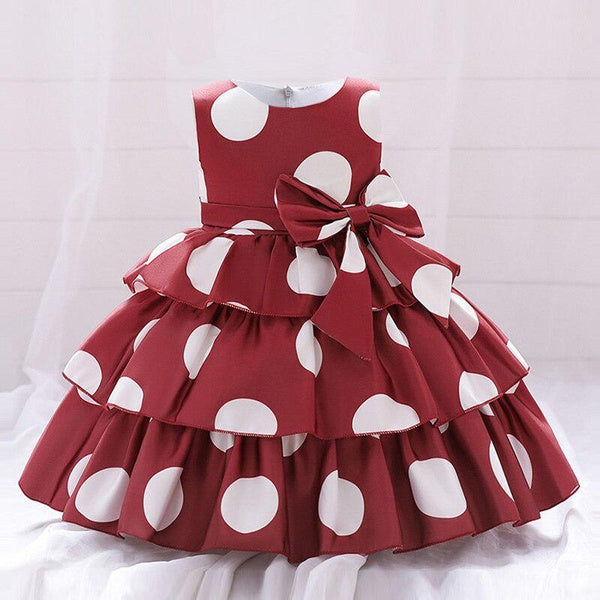 Baby Girl Big Dots Dress Newborn Princess Wedding Dresses For Kids 1st Birthday Clothes Infant Party Tutu Toddler Child Clothing