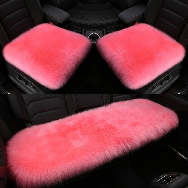 Faux Fur Car Seat Cover Plush Winter White Universal Automotive Interior Faux Wool Car Seat Cushion Warm And Luxurious Cloak