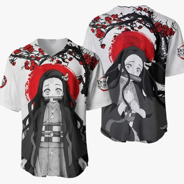 Nezuko Anime Demon Slayers Baseball Jersey