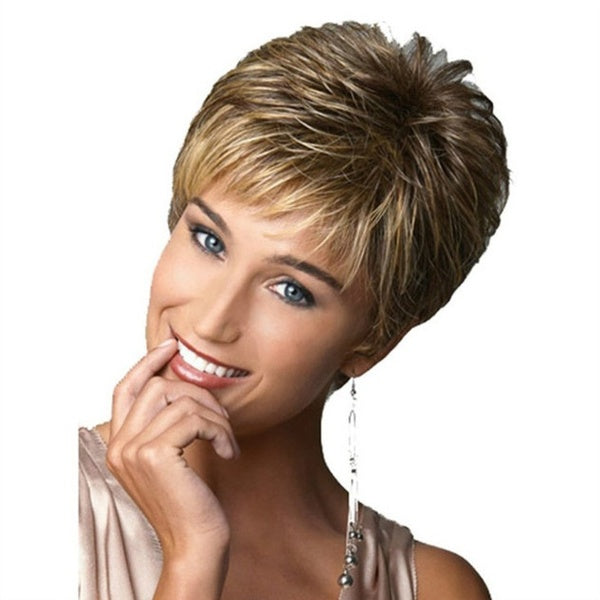 Best-selling Fashion Wigs for Women Remy Hair Elegant Sweeping Short Haircut Straight Ombre Wig Synthetic Short Wigs