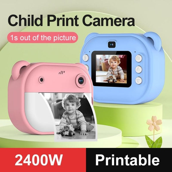 Children Digital Camera Instant Print for Kids Thermal Print Camera Photo Printing Camera Video Toys +32G Memory Card