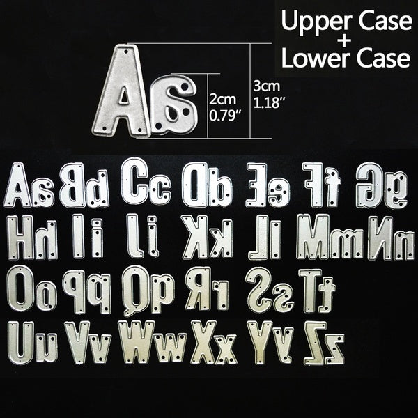 Capital Upper Case & Lower Case Letters Alphabet Craft Metal Cutting Dies For Scrapbooking Template Embossing