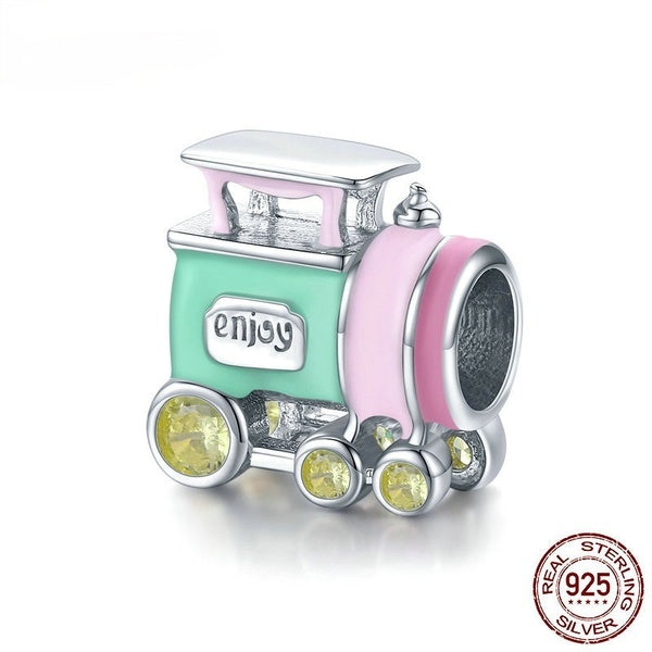 Train jouet coloré Design créatif bracelet à bricoler soi-même charme Fit Original Bracelet et collier perles en métal accessoire cadeau pour fille