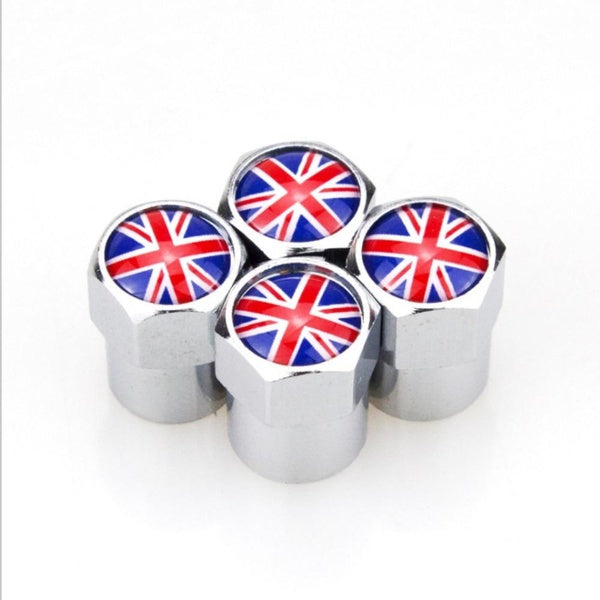 4Pcs Car Wheel Tire Valve Caps Covers UK Flag Logo Car Decoration Accessories for MINI Cooper Coupe Cabrio One MINI Series