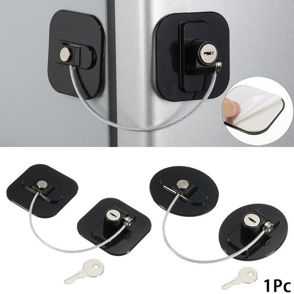 Adhesive Household Multifunctional Children Safety Lock Refrigerator Drawer Lock Keyed Sliding Door Lock 1pc
