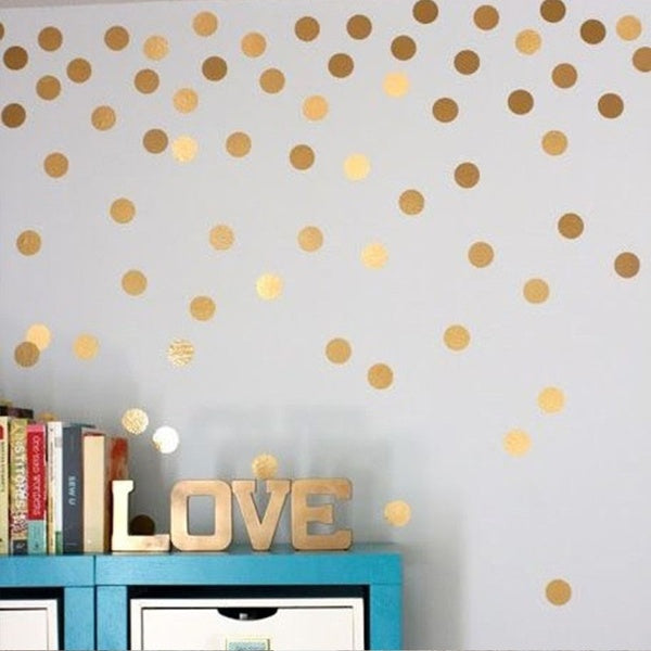 54pcs-sheet Gold Polka Dots Kids Room Baby Room Wall Stickers Children Home Decor Nursery Wall Decals Wall Stickers for Kids Room Wallpaper