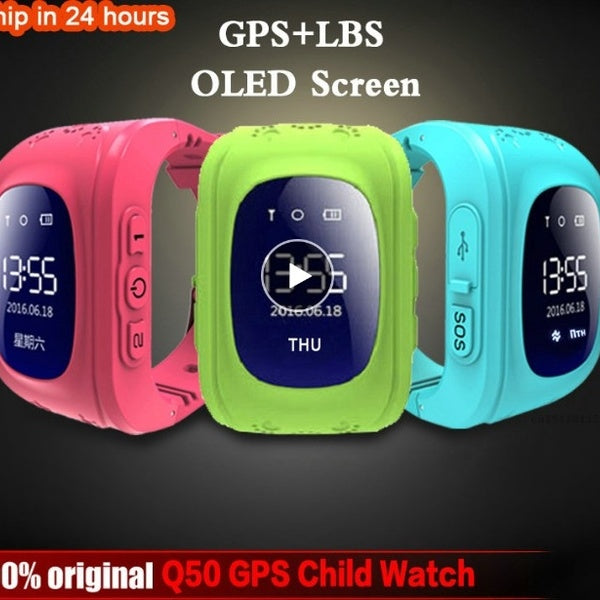 Montre intelligente pour enfants, GPS Tracker Montre-bracelet intelligente avec alarme SOS anti-perte Fente pour carte SIM Écran tactile Smartwatch p