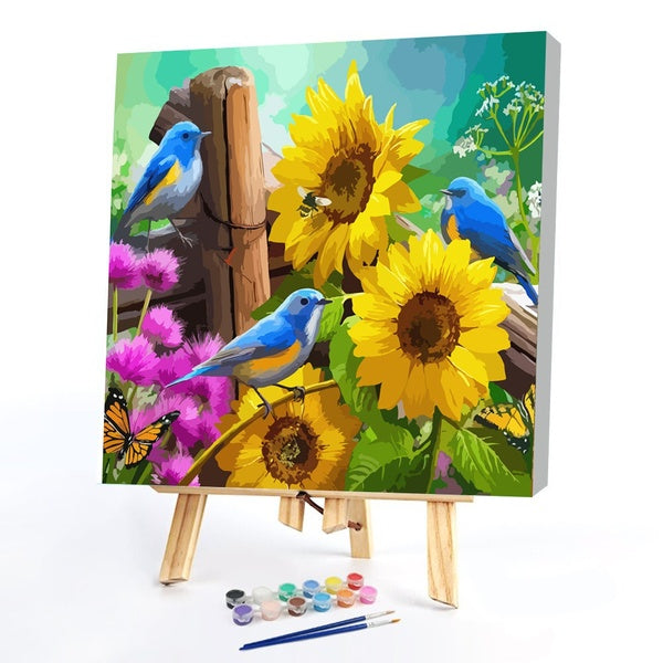 FIYO Flower And Bird Diy Paint by Numbers Kits for Adults and Kids Beginner on Canvas Fashion Oil Painting Wall Art for Gift( No Frame )