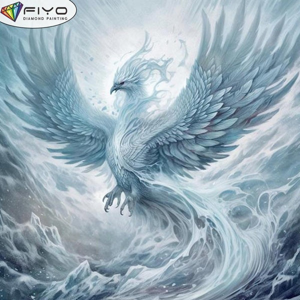 FIYO DIY 5D Phoenix Diamond Painting Full Drill with Number Kits Home and Kitchen Fashion Mosaic Diamond Painting Canvas Wall Decoration Gift Crafts