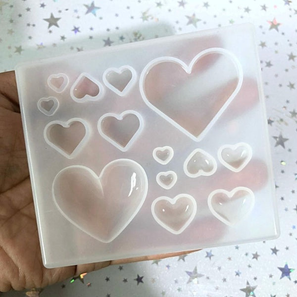 Resin Heart Shape Silicone Molds DIY Jewelry Charms Tool Mini Puffy Heart UV Resin Pendant Mold