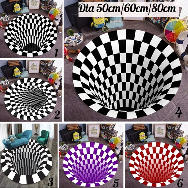 3D Carpets Non Slip Luxury Rugs Bathroom Living Room Floor Mat For Home Decor (Diamater50cm-60cm-80cm)