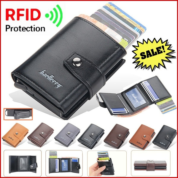 Nouveau ID crédit porte-carte bancaire portefeuille marque de luxe hommes Anti Rfid blocage protégé magique cuir mince Mini petit argent portefeuille