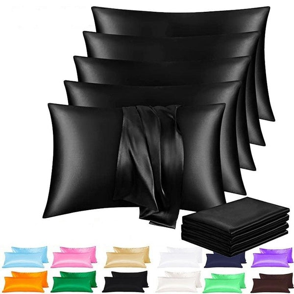 1 Pack - 2pack Satin Pillowcase 50 X 70 Cm for Hair and Skin Care Super Soft Pillow Cover with Envelope Closure (no Pillow Inner)