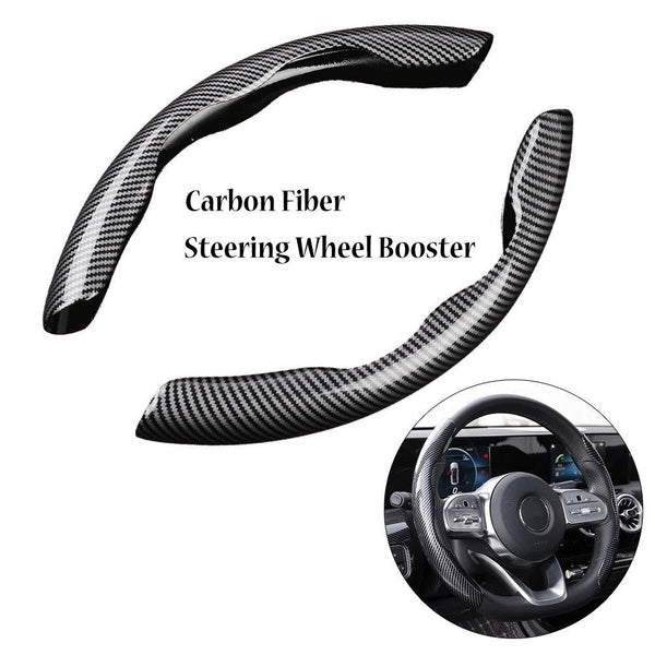 2PCS Carbon Fiber Universal Car Steering Wheel Cover 38cm 15inch Steering Wheel Booster Anti-skid Car Decoration Car Accessories