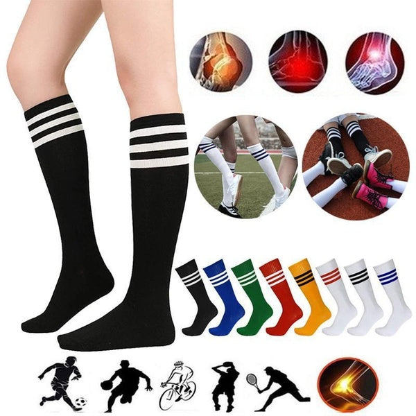 1 -2-3 Pairs Sports Breathable Soccer Socks Adult Football Socks, Non-slip Long Tube Knee High Compression Socks for Outdoor Sports, Running, Cycling