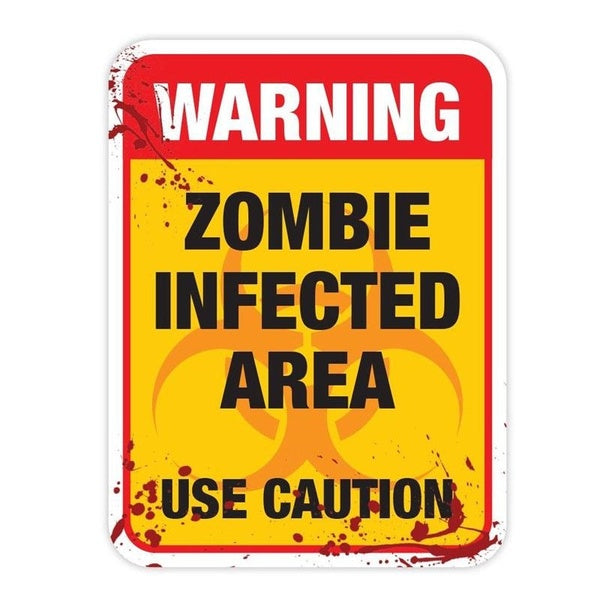 15x20CM Personality ZOMBIE Warning Quarantine Infected Area Caution Retro-Car Sticker Decals
