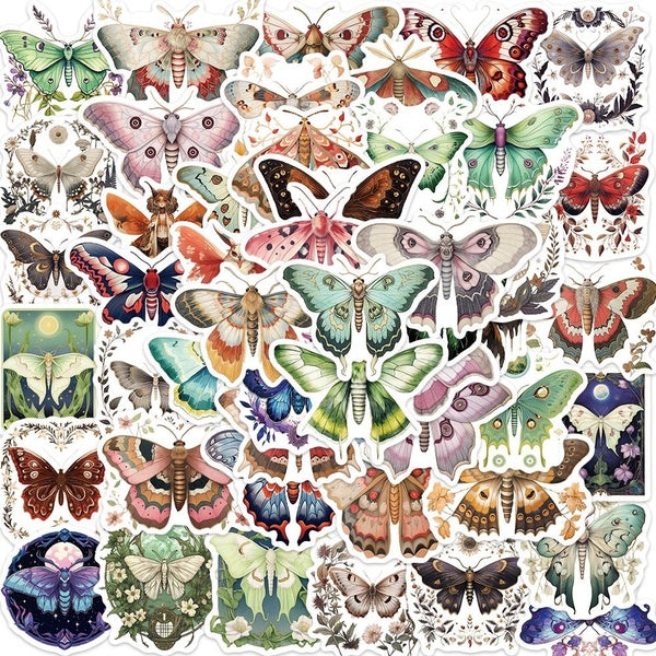 50 pcs-paquet coloré papillon étanche bricolage Scrapbooking et estampage autocollants pour ordinateur portable porte de Garage réfrigérateur guitare