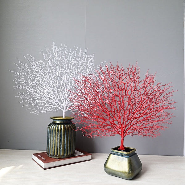 Artificial Peacock Coral Tree Branches Plastic Artificial Flowers Home Wedding Decorative High Aquarium Landscaping