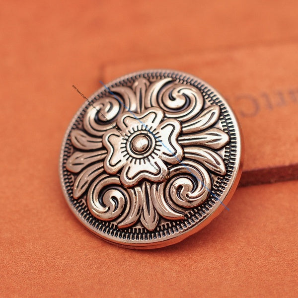 10PC 1-1 - 4 "plaqué or Western Biker Punk fleur celtique bricolage maroquinerie étui de selle Hatband ceinture sac à main en cuir Concho matériel po