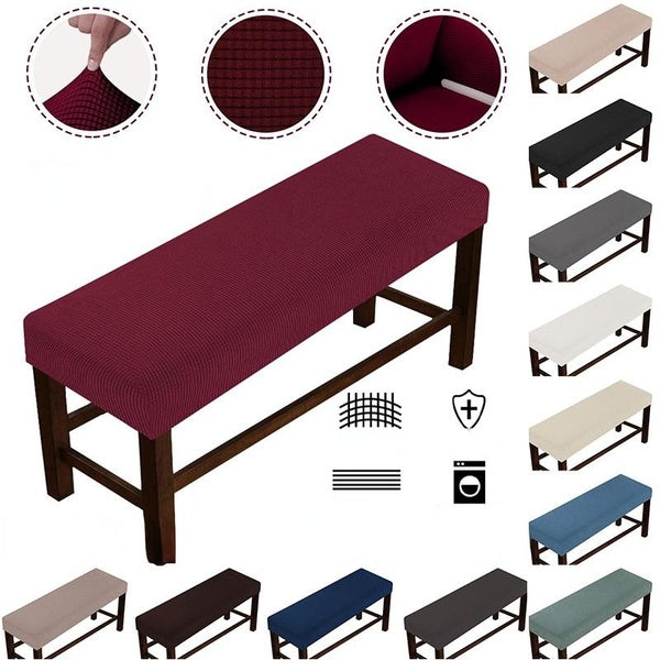New Solid Color Bench Cover Stretch Restaurant Spandex Stretch Chair Stool Cover Sofa Cover Living Room Kitchen Protection Cushion Shopping Mall Benc