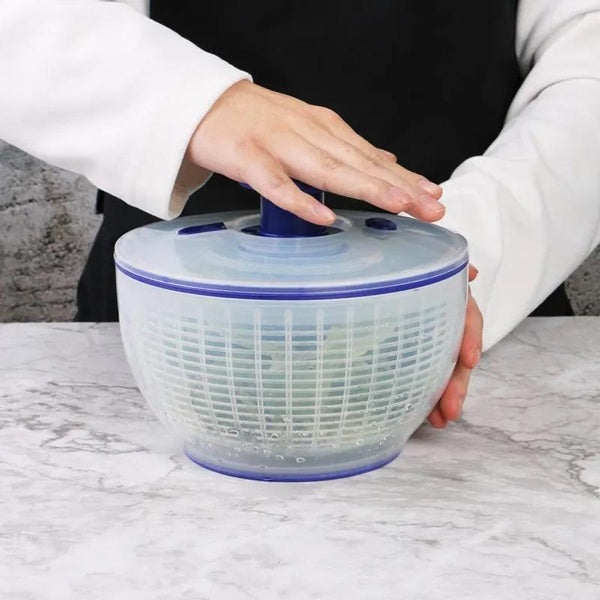 Vegetable Washer With Bowl Manual Salad Spinner Salad Dryer Tool Effortless Fast Drying Spinning Rotating Colander Kitchen Tools