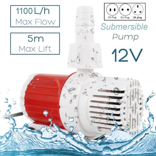 Pompe submersible à débit Max 12V 1100L-H pompe à eau solaire à ascenseur Max 5M petite taille pour Aquarium Aquarium