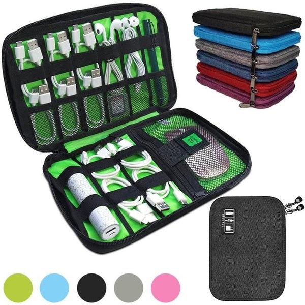 Waterproof Pouch Gadget Organizer Data Line Cable Storage Bag Travel Digital Electronic Accessories Pouch Case USB Charger Power Holder Kit Bag Matron Inn