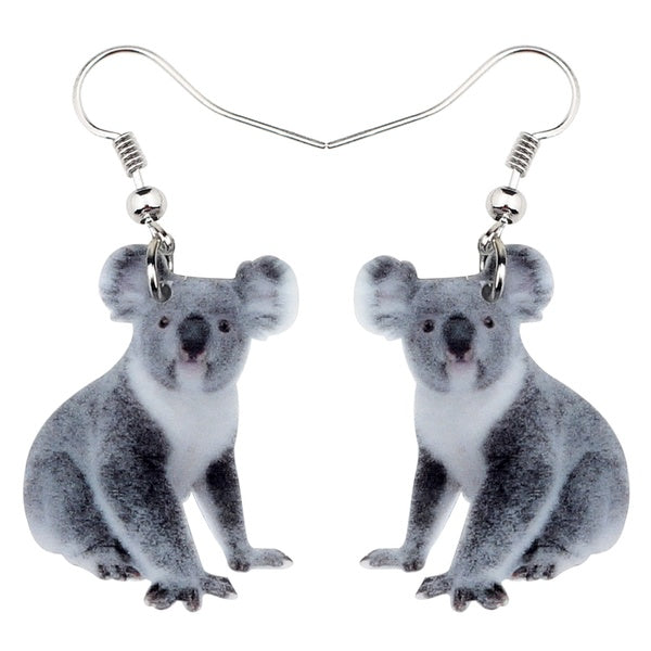 Acrylic Australian Koala Bear Earrings Drop Dangle Cute Animal Jewelry For Women Girls Teen Kids Gift Charms Party Accessories