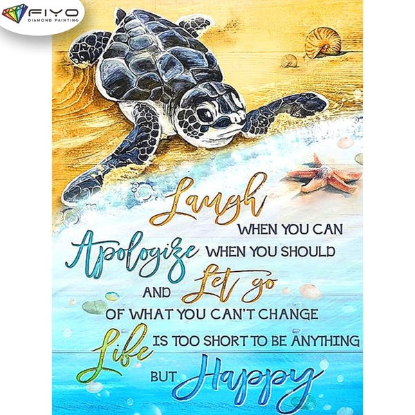 FIYO Sea Turtle Diamond Painting Kits For Adults DIY 5D Diamond Mosaic Diamond Painting Home and Kitchen Fashion Canvas Pictures Wall Decoration Gift