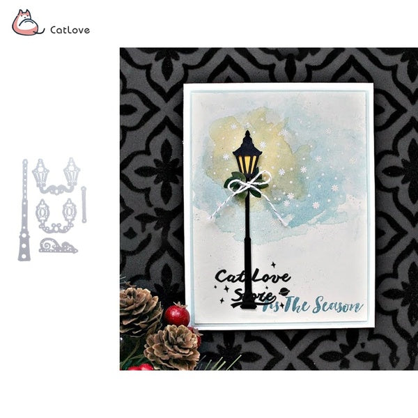 Street Light Metal Cutting Dies Christmas Stencils For DIY Scrapbooking Gift Paper Card Decorative Craft Embossing Die Cuts New