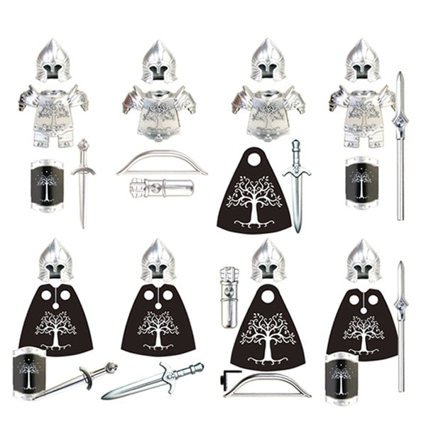 Koruit KT1014 Lord Gondor Soldiers Lancer Archer Medieval Knight Action Figures Accessories Helmet Building Blocks Toy XP103-110 Matron Inn