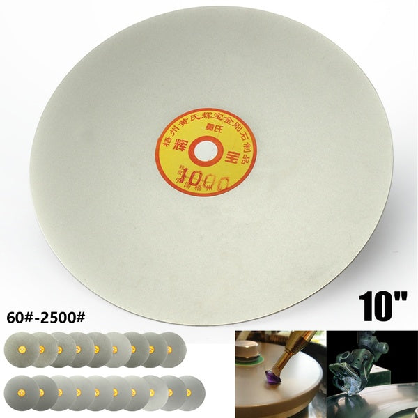 Disque de ponçage à disque plat revêtu de diamant de 10 pouces - 250 mm, grain 60-2500