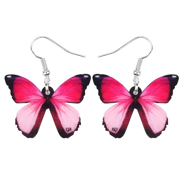 Acrylique grand Morpho papillon boucles d'oreilles bijoux insecte goutte balancent ornements décoration pour femmes adolescents filles fête charme ca