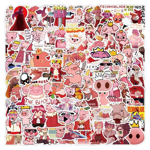 10-50Pcs Cartoon Cute Pink Pig Sticker Funny Pig Graffiti Kids Toy Skateboard Car Motorcycle Bicycle Sticker Decals