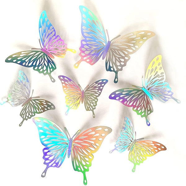 24Pcs 3D Butterfly Wall Stickers 3 Sizes Hollow Butterfly Wall Decals Home Decoration Butterfly Wall Decor for Room Decoration DIY or Any Party