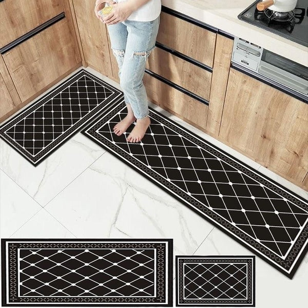 1pc Crystal Velvet Indoor Kitchen Non Slip Floor Mat Absorbent and Oil Resistant Carpet Non-slip Kitchen Mats Runner Rug Hallway Entry Way Floor Mat