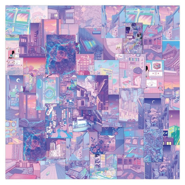 10-50pcs Cute Laser Girl stickers Cartoon Aesthetic Stickers Ins Decals Scrapbook for DIY Luggage Laptop Skateboard Motorcycle Bicycle Stickers