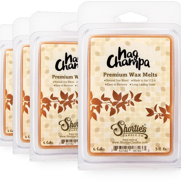 Nag Champa Wax Melts Bulk Pack - New Wax Blend - 4 Highly Scented Bars - Made With Natural Oils - Incense & Earth Air Freshener Cubes Collection
